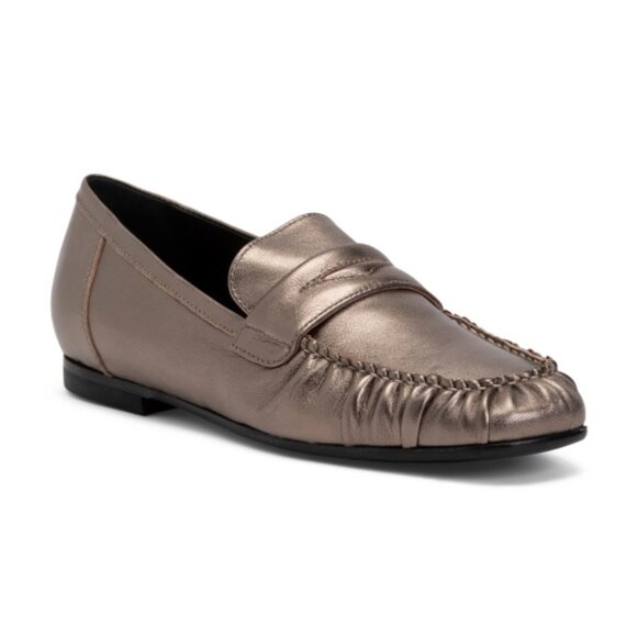 NAPOLEONI Made In Italy Leather Flat Loafers - Picture 1 of 3